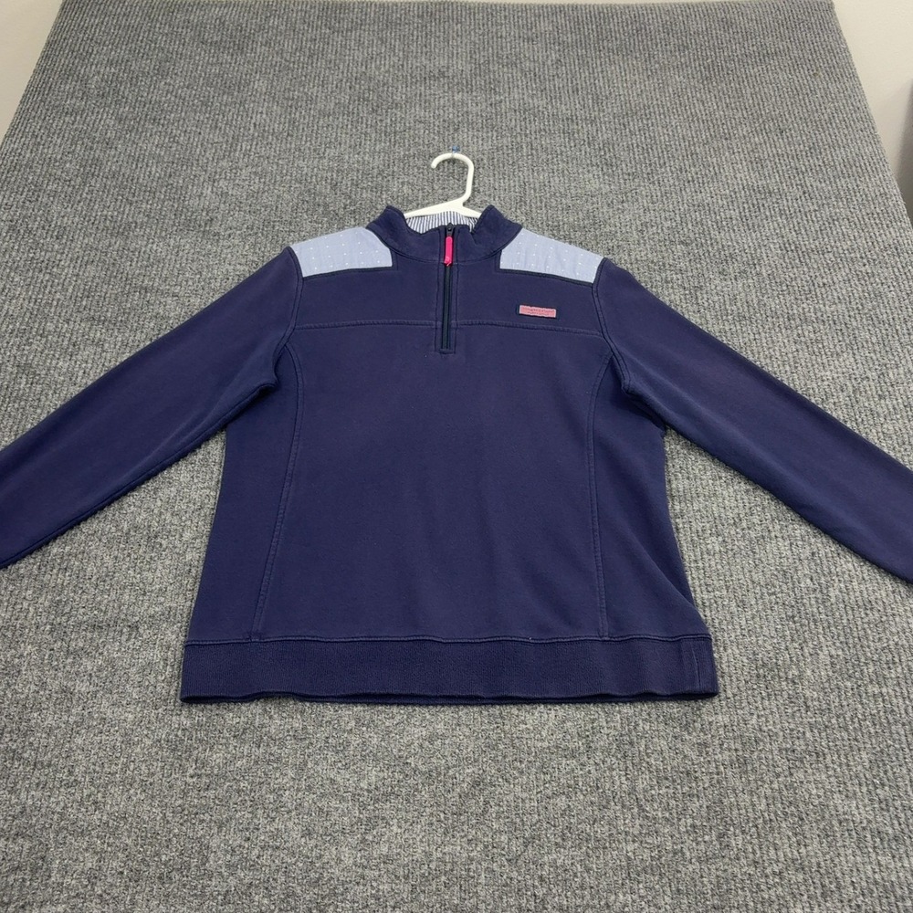 Vineyard Vines Pullover Womens M Navy Cotton‎ Quarter Zip Shep Shirt Preppy